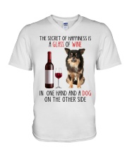 Happiness - Chihuahua Long Haired V-Neck T-Shirt tile