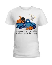 Blue Car - BLACK Toy Poodle Ladies T-Shirt tile