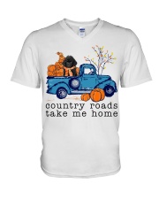 Blue Car - BLACK Toy Poodle V-Neck T-Shirt tile