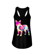 Tie Dye French Bulldog Ladies Flowy Tank tile
