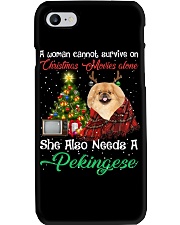 Christmas Alone - TAN Pekingese Phone Case tile