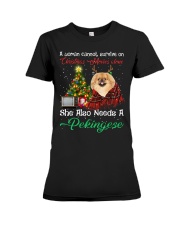 Christmas Alone - TAN Pekingese Premium Fit Ladies Tee tile