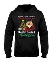 Christmas Alone - TAN Pekingese Hooded Sweatshirt front