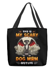 Scary Costume - BLACK Great Dane All-Over Tote tile