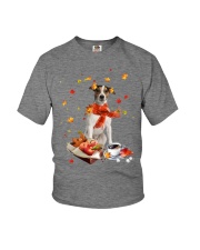 Autumn Leaves Jack Russell Terrier 1 Youth T-Shirt tile
