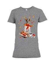 Autumn Leaves Jack Russell Terrier 1 Premium Fit Ladies Tee tile