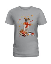 Autumn Leaves Jack Russell Terrier 1 Ladies T-Shirt tile