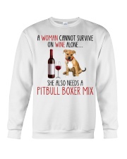 She Also Needs - Pitbull Boxer Mix Crewneck Sweatshirt tile