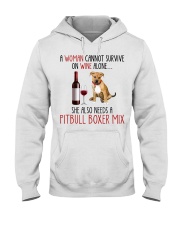She Also Needs - Pitbull Boxer Mix Hooded Sweatshirt tile