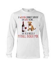 She Also Needs - Pitbull Boxer Mix Long Sleeve Tee tile