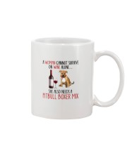 She Also Needs - Pitbull Boxer Mix Mug tile