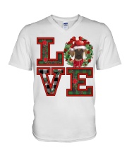 Christmas Love - Great Dane V-Neck T-Shirt tile