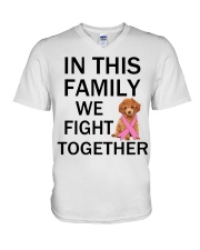 Fight Together - RED Toy Poodle V-Neck T-Shirt tile