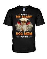 Scary Costume - Rough Collie 2 V-Neck T-Shirt tile