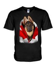 Canada Flag - German Shepherd 2 V-Neck T-Shirt tile