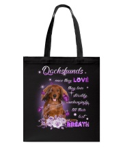 Last Breath - Red Long Haired Dachshund Tote Bag tile
