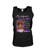 Last Breath - Red Long Haired Dachshund Unisex Tank tile