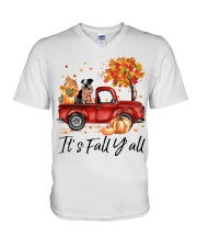 Fall Yall - Bulldog V-Neck T-Shirt tile