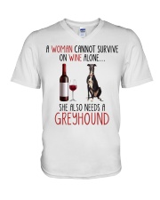 She Also Needs - Greyhound V-Neck T-Shirt tile