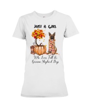 Girl Love Fall And - German Shepherd Dog Premium Fit Ladies Tee tile