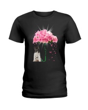 Pink Umbrella - American Akita Ladies T-Shirt tile