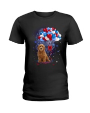 Balloons love 4th - Goldendoodle Ladies T-Shirt tile