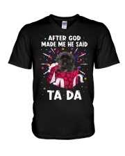 God Said - Lhasa Apso V-Neck T-Shirt tile