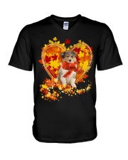 Autumn Leaf - Rough Collie 1 V-Neck T-Shirt tile