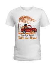 Country Fall - BLACK Pekingese Ladies T-Shirt tile