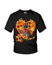 Autumn Leaf - GREY Keeshond Youth T-Shirt tile