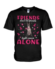 Cancer Alone - Xoloitzcuintli V-Neck T-Shirt tile