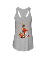 Autumn Leaves TRICOLOR Miniature Schnauzer Ladies Flowy Tank tile