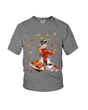 Autumn Leaves TRICOLOR Miniature Schnauzer Youth T-Shirt tile