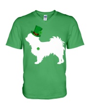 Lucky Shamrock - Long-Haired Chihuahua V-Neck T-Shirt tile