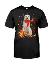 Autumn Leaves Scraf - Great Pyrenees 1 Classic T-Shirt front