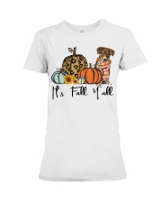 Fall Pumpkin Tricolour Border Collie Premium Fit Ladies Tee tile