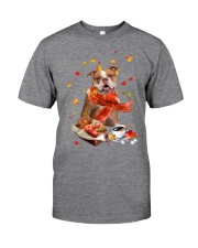 Autumn Leaves Old English Bulldog Classic T-Shirt tile