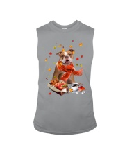 Autumn Leaves Old English Bulldog Sleeveless Tee tile