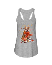 Autumn Leaves Old English Bulldog Ladies Flowy Tank tile