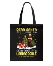 Dear Santa - CHOCOLATE Labradoodle Tote Bag tile
