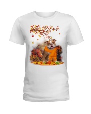 Fall Leaf - Old English Bulldog Ladies T-Shirt tile