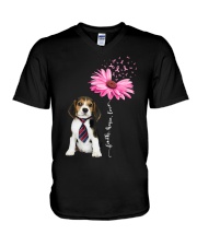 Daisy Ribbon - Beagle 1 V-Neck T-Shirt tile