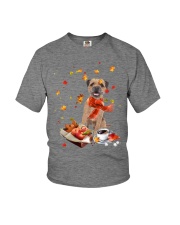Autumn Leaves Border Terrier Youth T-Shirt tile