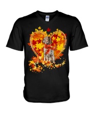 Autumn Leaf - English Setter 1 V-Neck T-Shirt tile