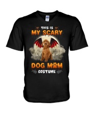 Scary Costume - Vizsla V-Neck T-Shirt tile