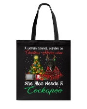 Christmas Alone - BLACK Cockapoo Tote Bag tile