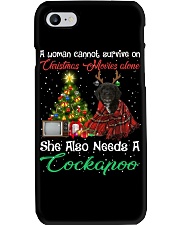 Christmas Alone - BLACK Cockapoo Phone Case tile