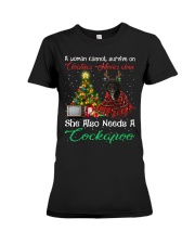 Christmas Alone - BLACK Cockapoo Premium Fit Ladies Tee tile