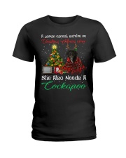 Christmas Alone - BLACK Cockapoo Ladies T-Shirt tile