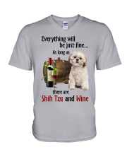 Just Fine - Shih Tzu V-Neck T-Shirt tile